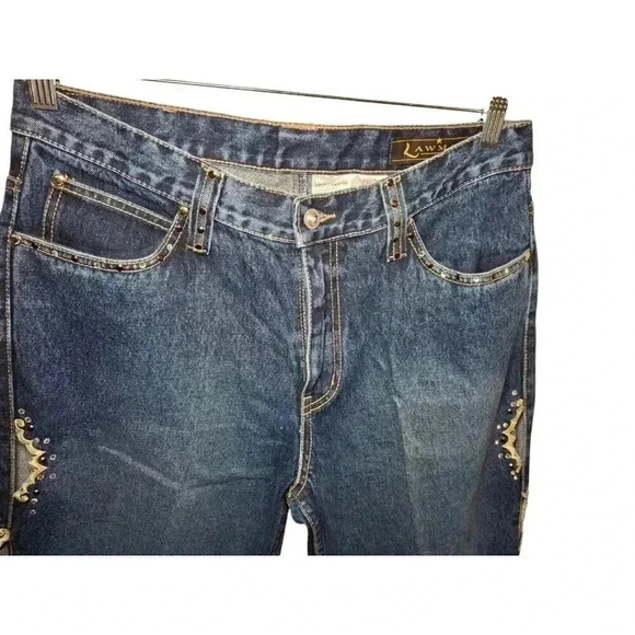 Vintage Lawman Jeans Womens 13 Stonewash Slim Fit Denim Low Rise Western - Picture 8 of 11